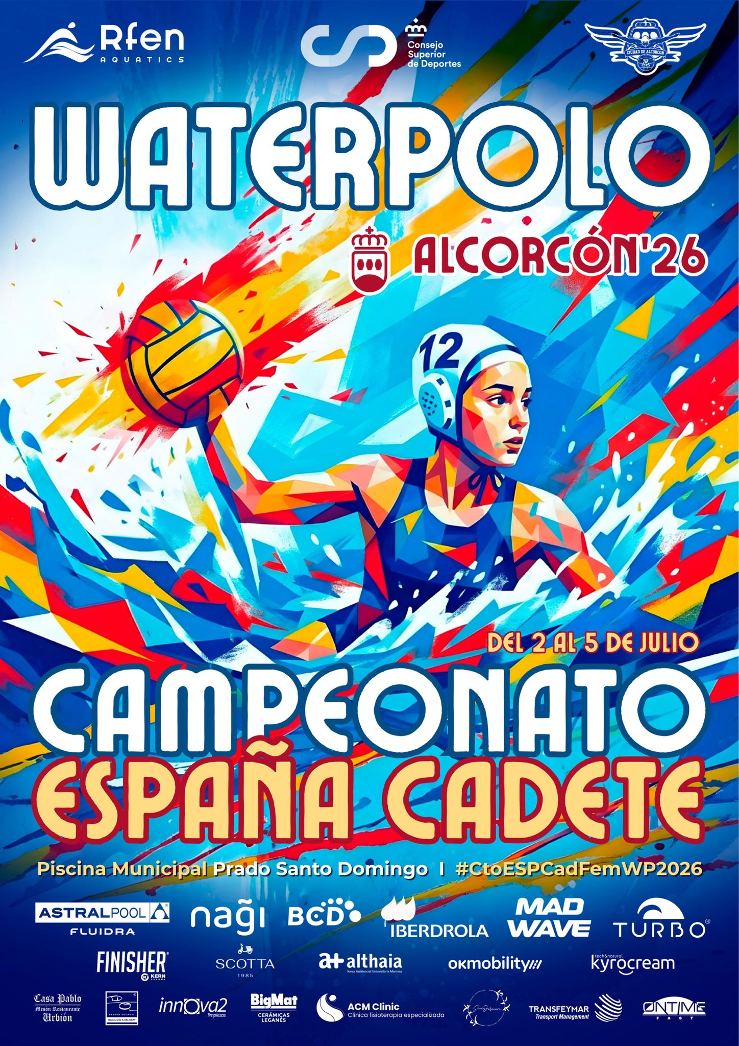 Cartel Oficial del Campeonato de España de Waterpolo Cadete 2025-2026